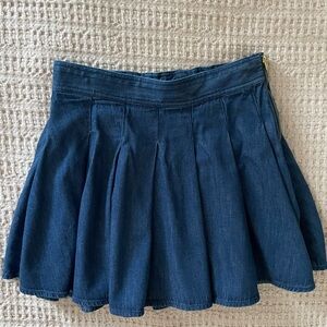 J.Crew Crewcuts Denim Skater Skirt Size 10 Pleated Blue